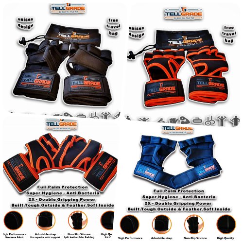 tellgrade ventilated workout gloves with wrist wraps, full palm protection & extra grip 500x500 collage pix 7a